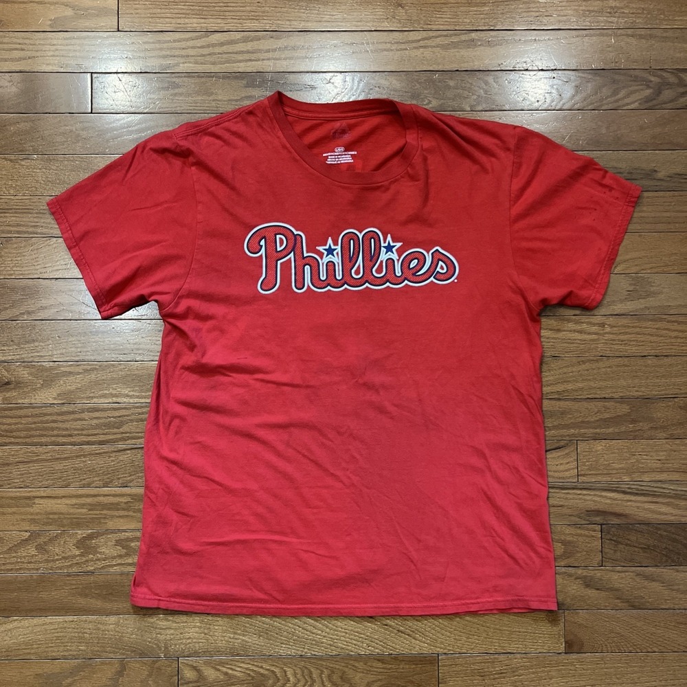 Philadelphia Phillies Bryce Harper #3 Red Graphic T Shirt Mens Large MLB Tee